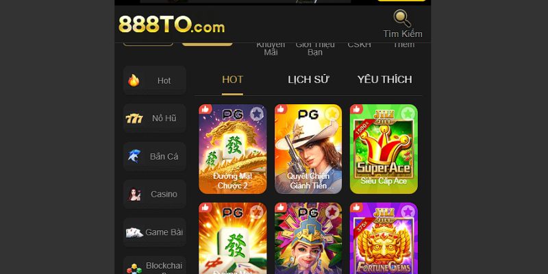 Những sảnh game hot nhất 888TO
